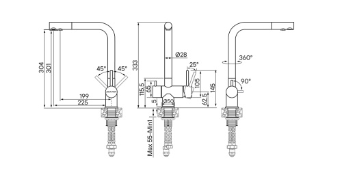Смеситель для кухни Paulmark SKALEN Sk213020-GM на мойку вороненая сталь - фото 3